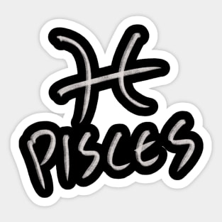 Hand Drawn Pisces Zodiac Signs Sticker